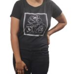 Women Black Crop T-shirt