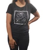Women Black Crop T-shirt