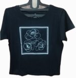 Women Black Crop T-shirt - Image 4